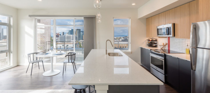 Open kitchen with a view | 101 Broadway Apartments Capitol Hil
